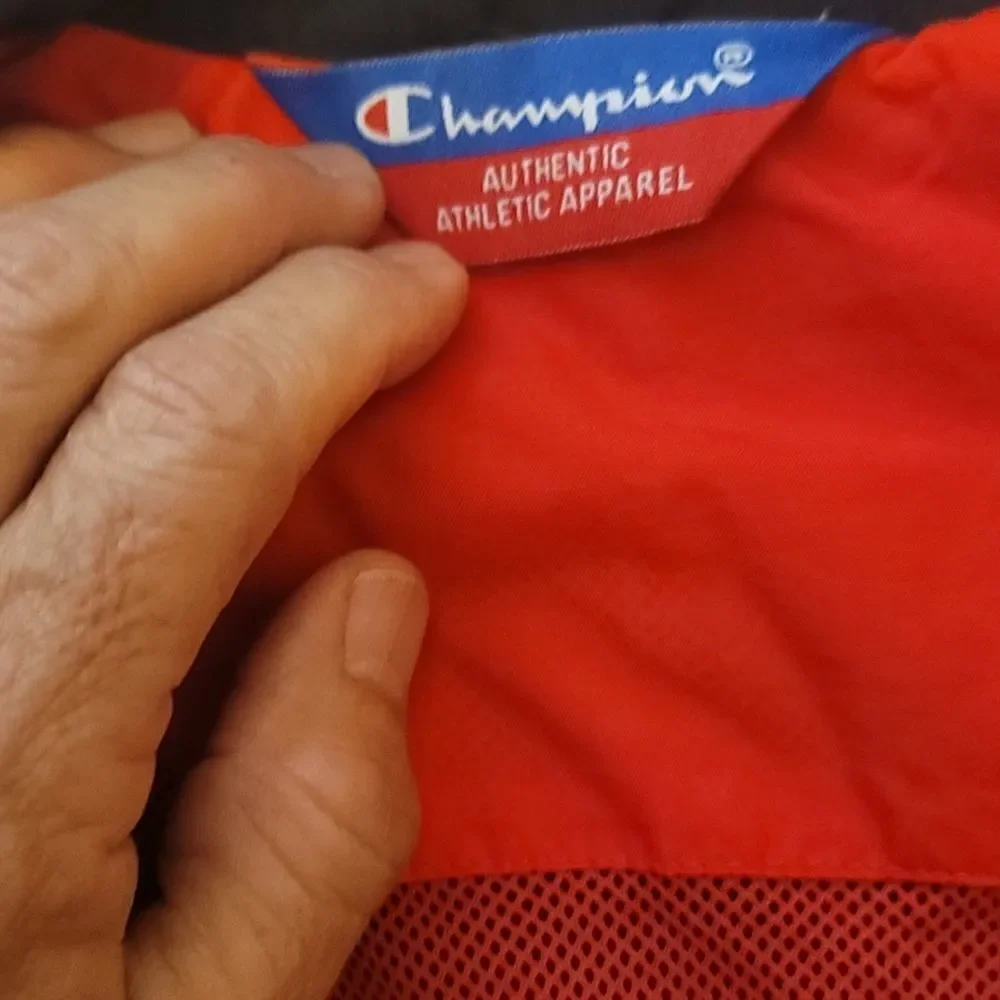 Vintage Champion Navy red wind Jacket L